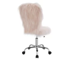 Comfort Home Blush Pink Faux Fur Swivel Chair -Chic Furniture Shop 810543388 4