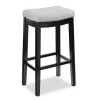 Brooke Gray & Black Faux Leather Backless Padded Bar Stool