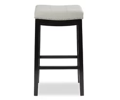 Brooke Gray & Black Faux Leather Backless Padded Bar Stool -Chic Furniture Shop 810543425 3