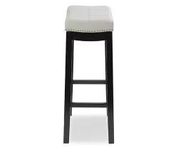 Brooke Gray & Black Faux Leather Backless Padded Bar Stool -Chic Furniture Shop 810543425 4