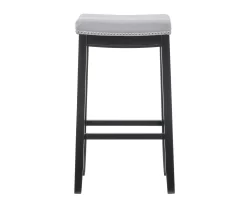 Brooke Gray & Black Faux Leather Backless Padded Bar Stool -Chic Furniture Shop 810543425 A0 2