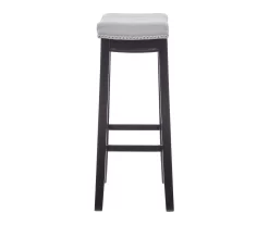 Brooke Gray & Black Faux Leather Backless Padded Bar Stool -Chic Furniture Shop 810543425 A0 3