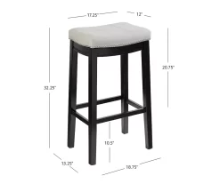 Brooke Gray & Black Faux Leather Backless Padded Bar Stool -Chic Furniture Shop 810543425 A8