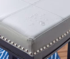 Brooke Gray & Black Faux Leather Backless Padded Bar Stool -Chic Furniture Shop 810543425 B8 2