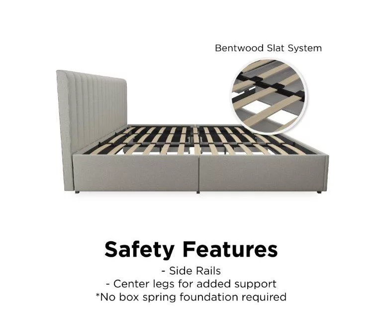 Brittany Gray Upholstered King Storage Bed 6 Brittany Gray Upholstered King Storage Bed - Image 6