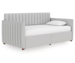 Brittany Gray Linen Upholstered Twin Storage Daybed -Chic Furniture Shop 810548783 5
