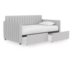 Brittany Gray Linen Upholstered Twin Storage Daybed -Chic Furniture Shop 810548783 6