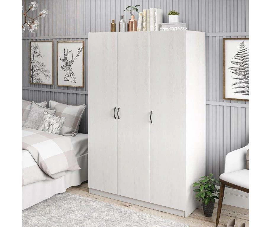 Ivory Oak 3-Door Storage Wardrobe 4 Ivory Oak 3-Door Storage Wardrobe - Image 4