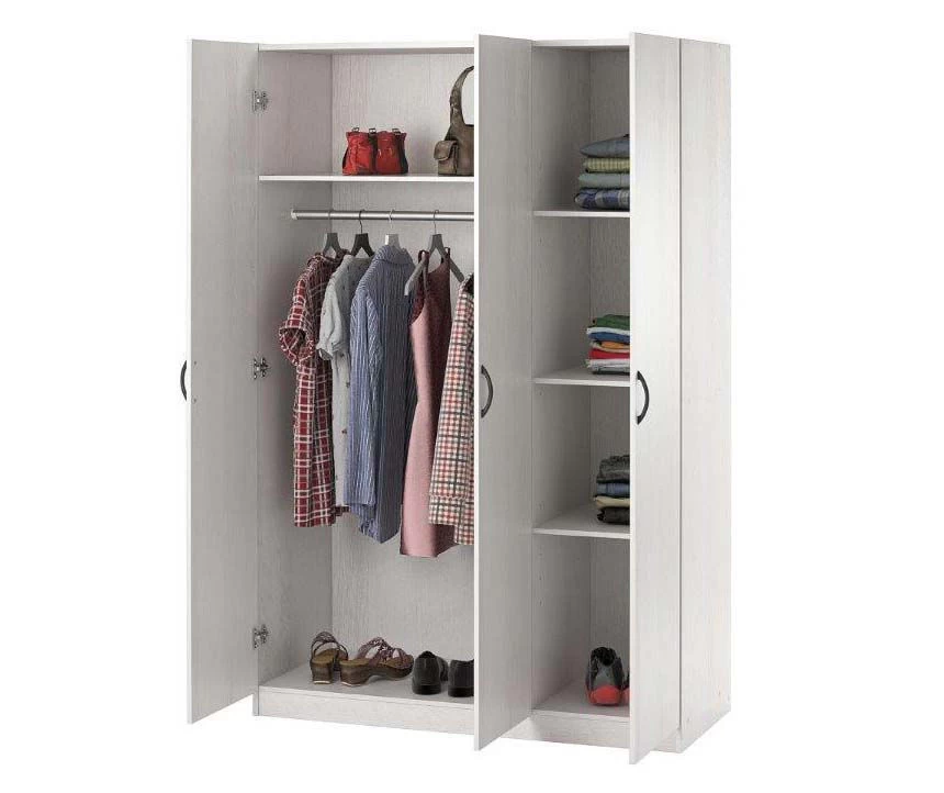 Ivory Oak 3-Door Storage Wardrobe 1 Ivory Oak 3-Door Storage Wardrobe