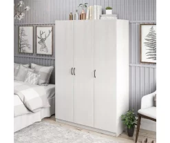 Ivory Oak 3-Door Storage Wardrobe 21 Ivory Oak 3-Door Storage Wardrobe -Chic Furniture Shop 810561398 51