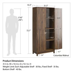 Seven Hills Columbia Walnut 2-Door Storage Cabinet -Chic Furniture Shop 810563167 71