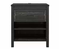 Silverton Black Oak Nightstand With USB Charging
