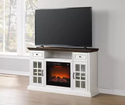 60" White 2-Tone Electric Fireplace Console 9 60" White 2-Tone Electric Fireplace Console -Chic Furniture Shop 810570730 3