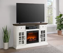 60" White 2-Tone Electric Fireplace Console 8 60" White 2-Tone Electric Fireplace Console -Chic Furniture Shop 810570730 41