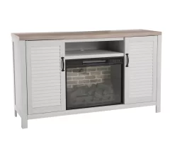 54" 2-Tone Shutter Door Electric Fireplace Console -Chic Furniture Shop 810571321 1