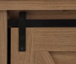 60" Light Brown Oak Barn Door Melamine Electric Fireplace -Chic Furniture Shop 810571322 2