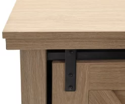 60" Light Brown Oak Barn Door Melamine Electric Fireplace -Chic Furniture Shop 810571322 3