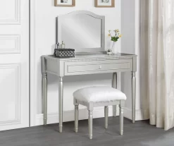 Vanity Table Set With Mirror & Faux Fur Stool 6 Vanity Table Set With Mirror & Faux Fur Stool -Chic Furniture Shop 810575929 810575928 B0