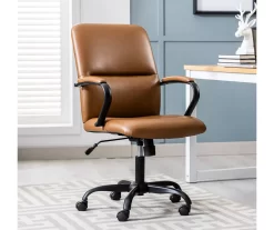 Camel Brown Vegan Leather Office Chair -Chic Furniture Shop 810583520 A0 1
