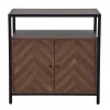 Walnut Chevron 2-Door Storage Cabinet