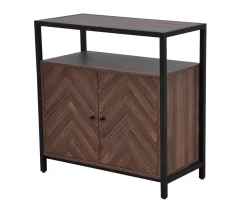 Walnut Chevron 2-Door Storage Cabinet -Chic Furniture Shop 810584249 A3