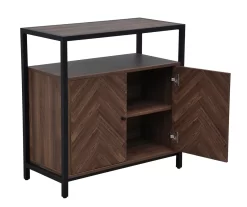Walnut Chevron 2-Door Storage Cabinet -Chic Furniture Shop 810584249 A7 3