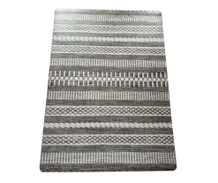 Gray & White Geo Stripe PVC Desk Mat, (34" X 47")