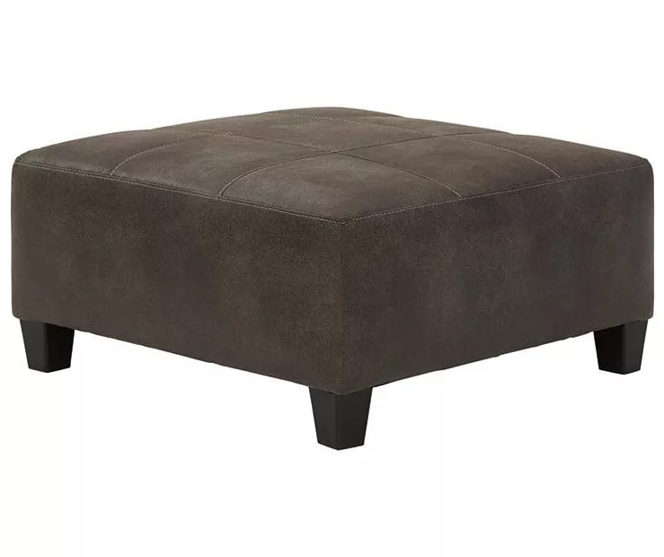 Navi Smoke Faux Leather Oversize Accent Ottoman 1 Navi Smoke Faux Leather Oversize Accent Ottoman
