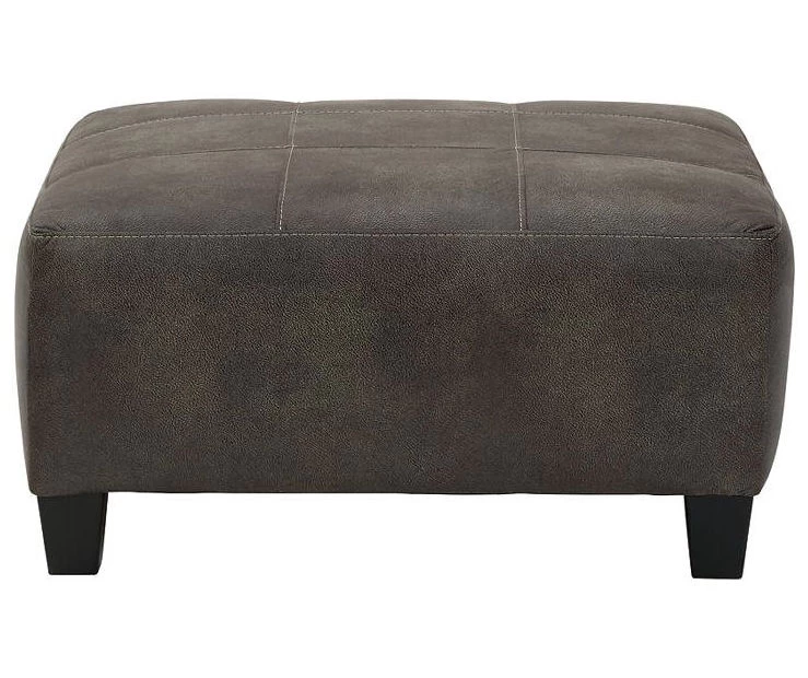 Navi Smoke Faux Leather Oversize Accent Ottoman 3 Navi Smoke Faux Leather Oversize Accent Ottoman - Image 3