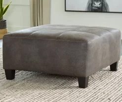Signature Design By Ashley Navi Faux Leather Oversized Accent Ottoman -Chic Furniture Shop 810587441 4