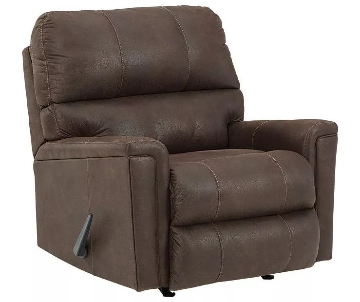 Navi Chestnut Faux Leather Rocker Recliner 4 Navi Chestnut Faux Leather Rocker Recliner - Image 4