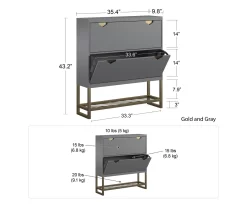 CosmoLiving Brielle Entryway Shoe Storage Cabinet -Chic Furniture Shop 810589010 3