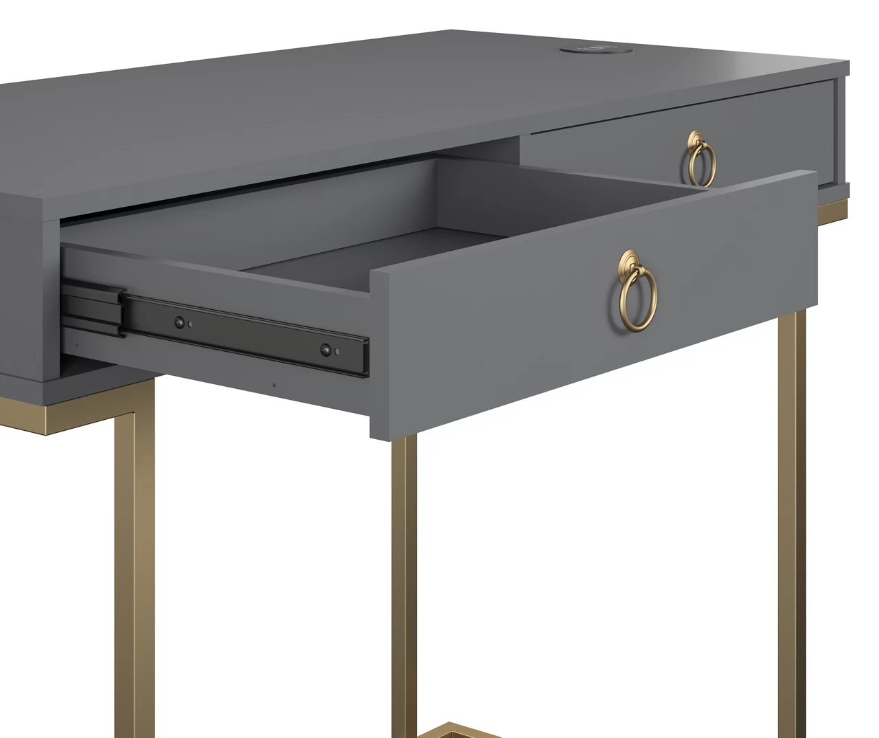 Camila Gray Writing Desk With Wireless Charging 2 Camila Gray Writing Desk With Wireless Charging - Image 2