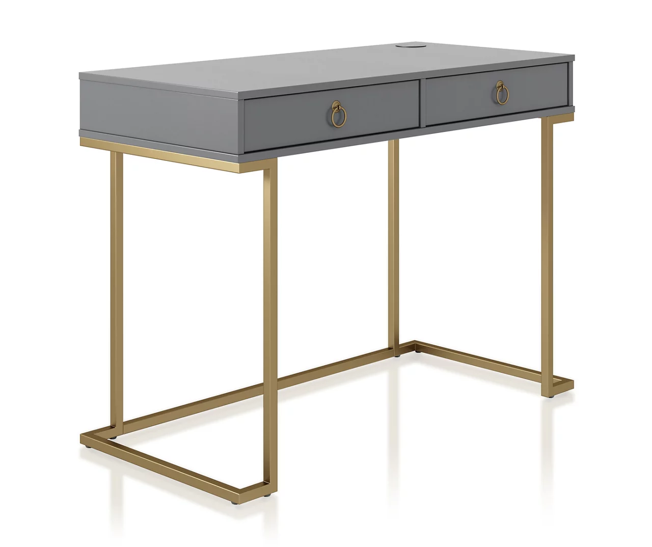 Camila Gray Writing Desk With Wireless Charging 1 Camila Gray Writing Desk With Wireless Charging