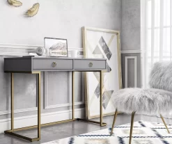 Camila Gray Writing Desk With Wireless Charging 10 Camila Gray Writing Desk With Wireless Charging -Chic Furniture Shop 810589026 6