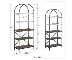 Vivinne Gray 5-Shelf Bookcase 9 Vivinne Gray 5-Shelf Bookcase -Chic Furniture Shop 810589034 1