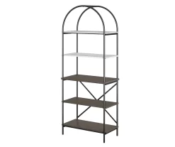 Vivinne Gray 5-Shelf Bookcase 8 Vivinne Gray 5-Shelf Bookcase -Chic Furniture Shop 810589034 3