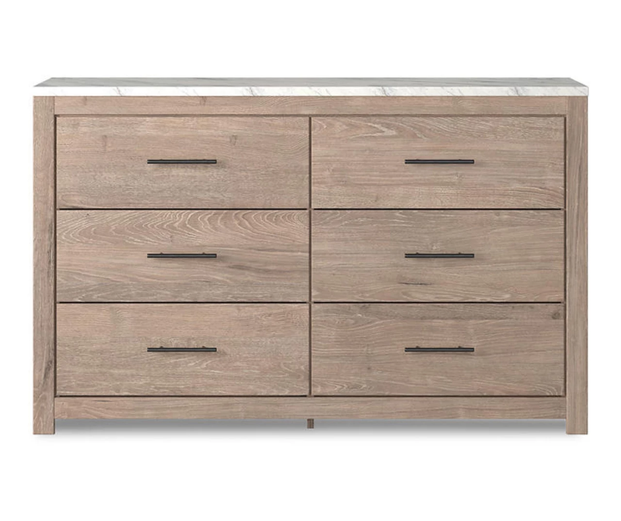 Senniberg Oak & Faux Calcutta 6-Drawer Dresser 1 Senniberg Oak & Faux Calcutta 6-Drawer Dresser