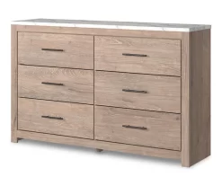 Senniberg Oak & Faux Calcutta 6-Drawer Dresser 13 Senniberg Oak & Faux Calcutta 6-Drawer Dresser -Chic Furniture Shop 810589299 2