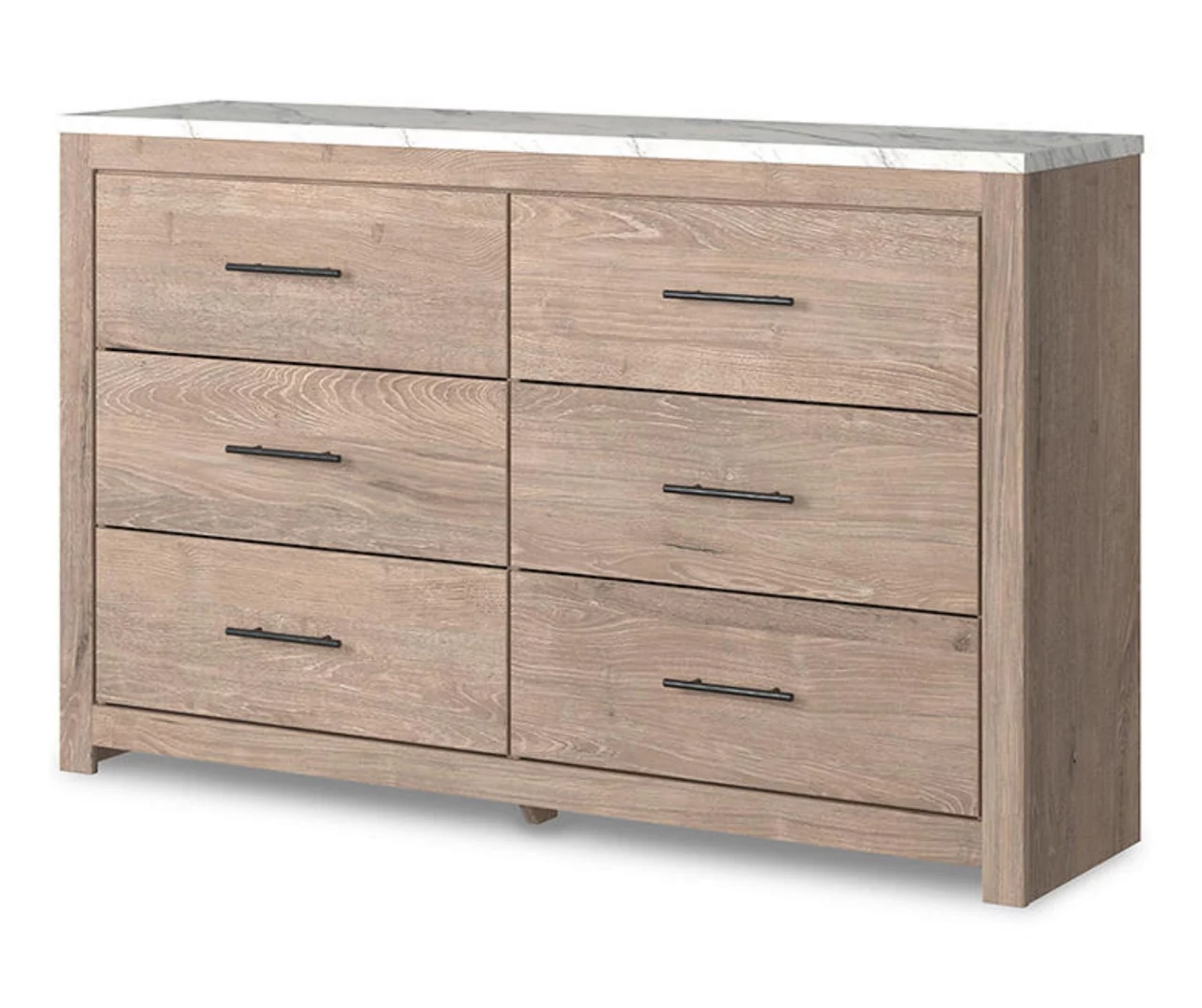 Senniberg Oak & Faux Calcutta 6-Drawer Dresser 6 Senniberg Oak & Faux Calcutta 6-Drawer Dresser - Image 6