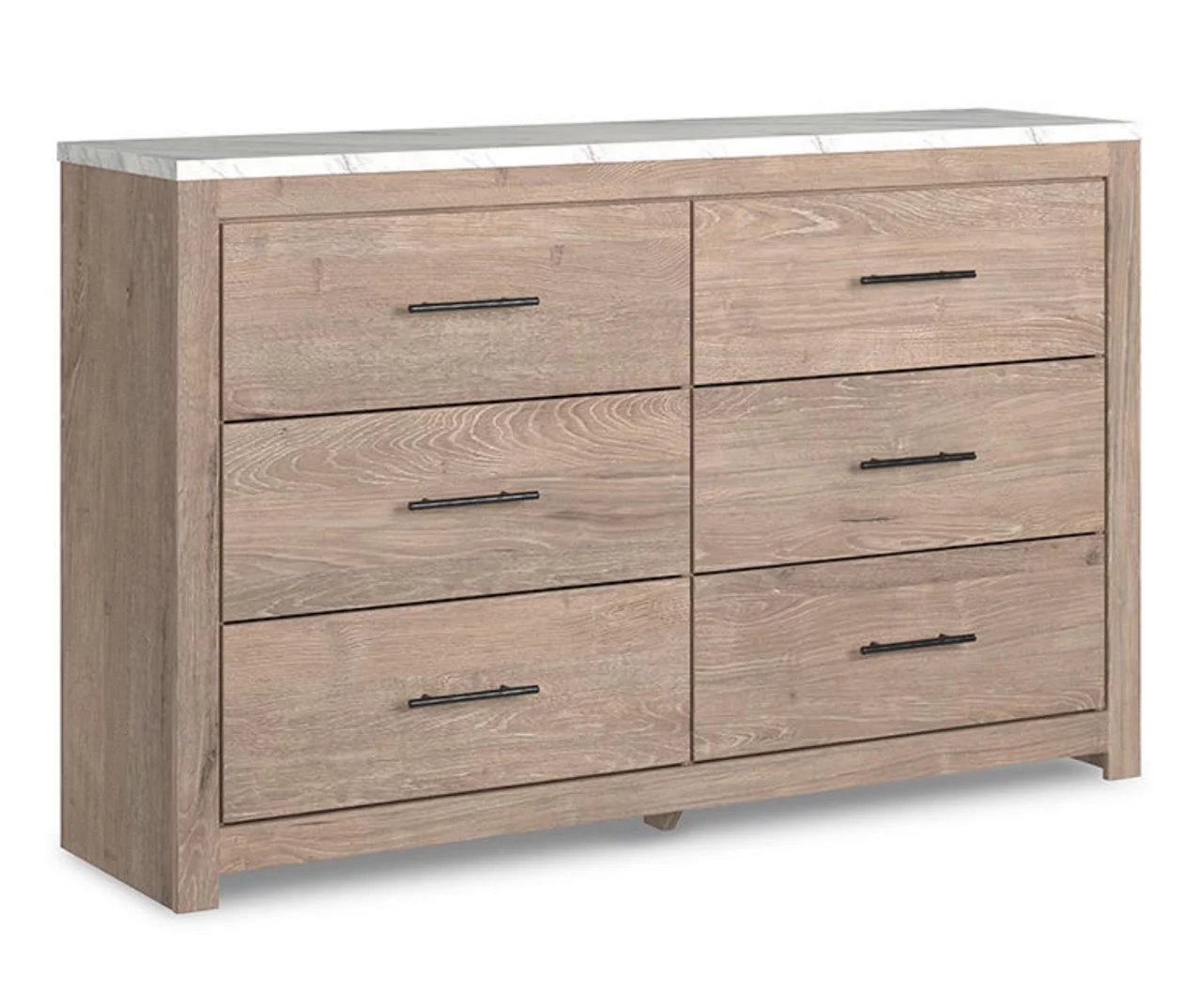 Senniberg Oak & Faux Calcutta 6-Drawer Dresser 2 Senniberg Oak & Faux Calcutta 6-Drawer Dresser - Image 2