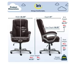 Benton Brown Big & Tall Faux Leather Executive Office Chair -Chic Furniture Shop 810590314 7