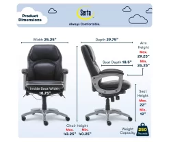 Delvin Black Bonded Leather Office Chair -Chic Furniture Shop 810590317 6