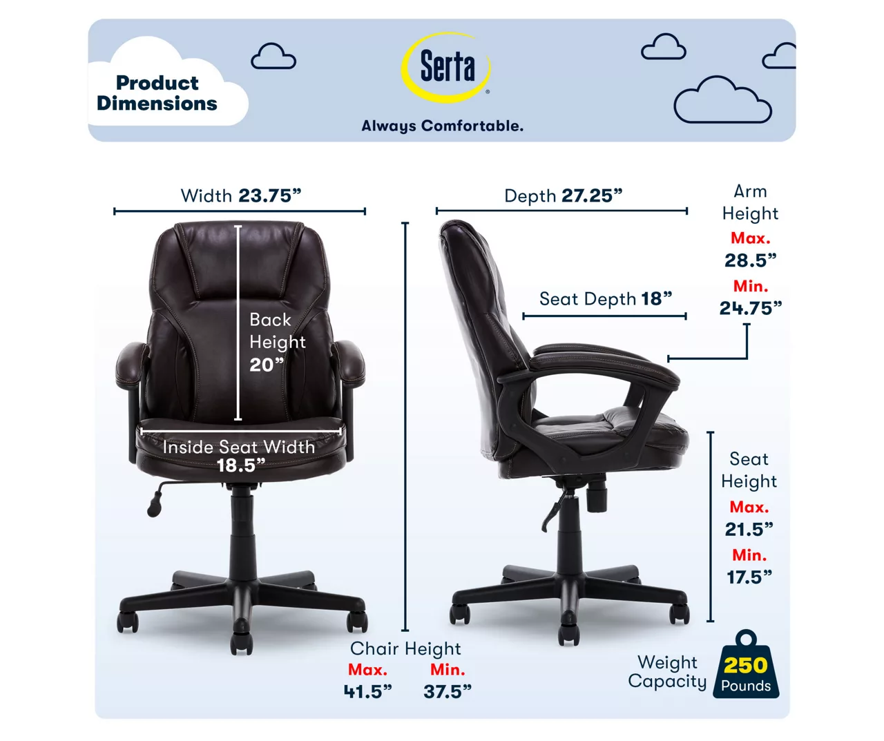 Mitchell Roasted Chestnut Vegan Leather Office Chair 5 Mitchell Roasted Chestnut Vegan Leather Office Chair - Image 5