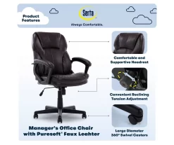 Mitchell Roasted Chestnut Vegan Leather Office Chair 19 Mitchell Roasted Chestnut Vegan Leather Office Chair -Chic Furniture Shop 810590318 7