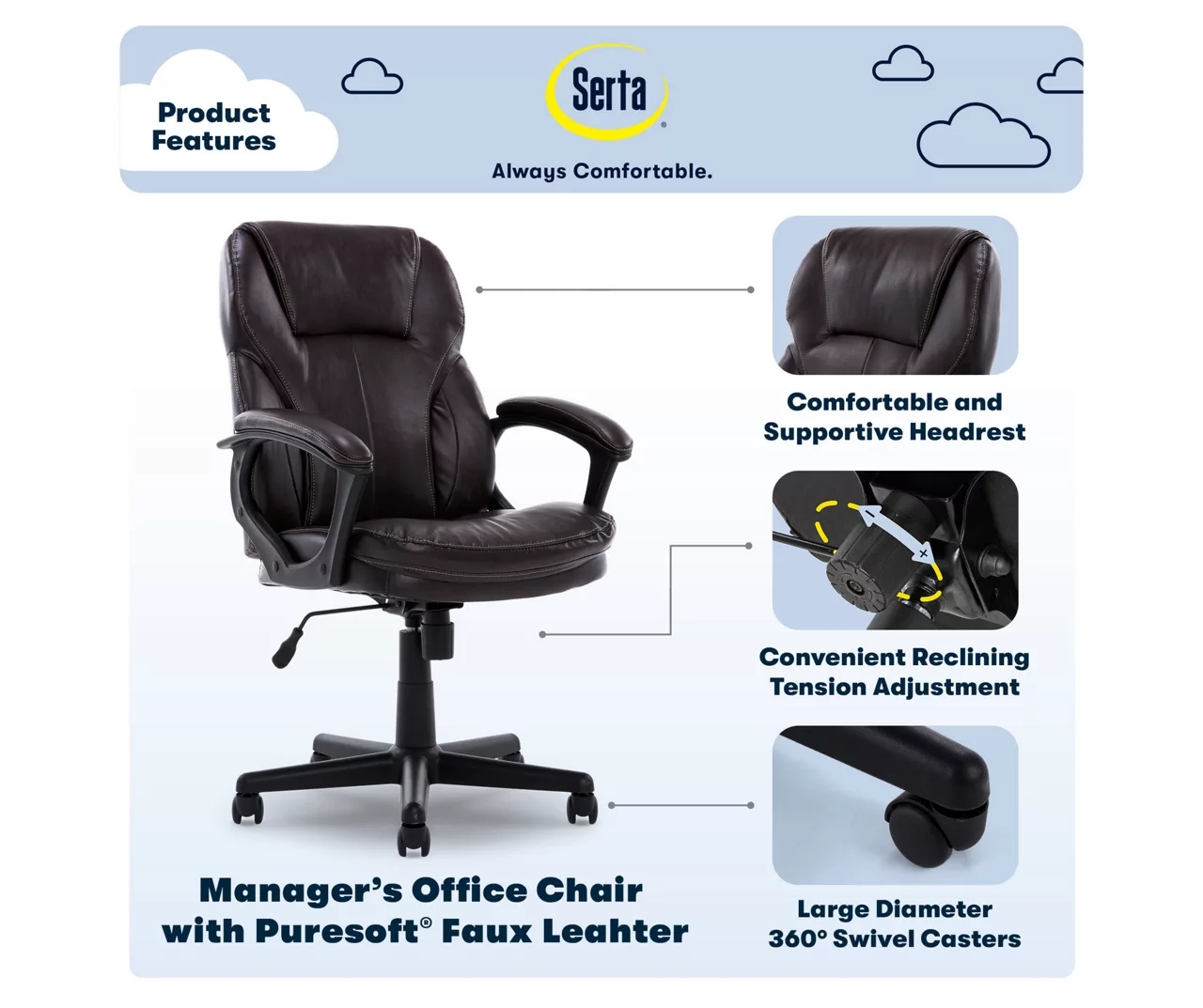 Mitchell Roasted Chestnut Vegan Leather Office Chair 6 Mitchell Roasted Chestnut Vegan Leather Office Chair - Image 6