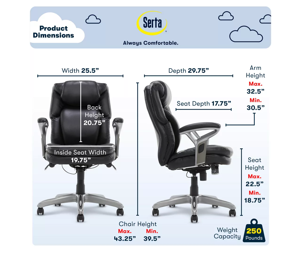 Anniston Black Bonded Leather Office Chair 5 Anniston Black Bonded Leather Office Chair - Image 5