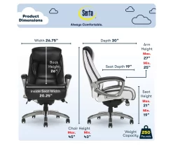 Serta Lautner Executive Bonded Leather Office Chair 20 Serta Lautner Executive Bonded Leather Office Chair -Chic Furniture Shop 810590376 6