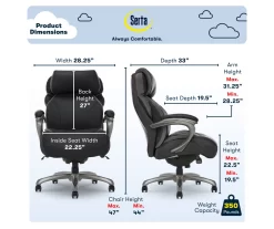 Jackson Black Big & Tall Executive Office Chair -Chic Furniture Shop 810590378 7