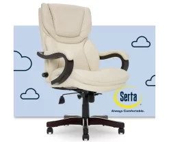 Conway Ivory Big & Tall Bonded Leather Office Chair -Chic Furniture Shop 810590382 1